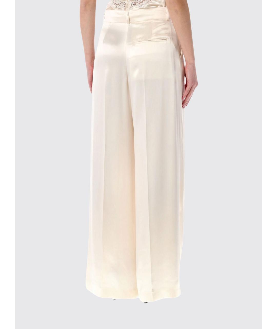 ALBERTA FERRETTI Бежевые вискозные прямые брюки, фото 3