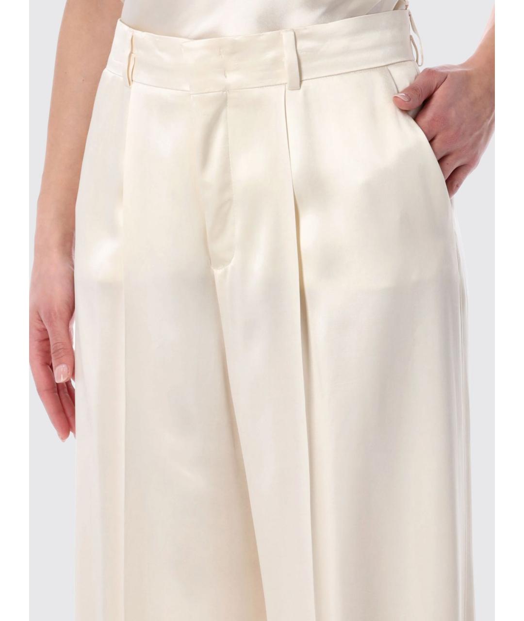 ALBERTA FERRETTI Бежевые вискозные прямые брюки, фото 4