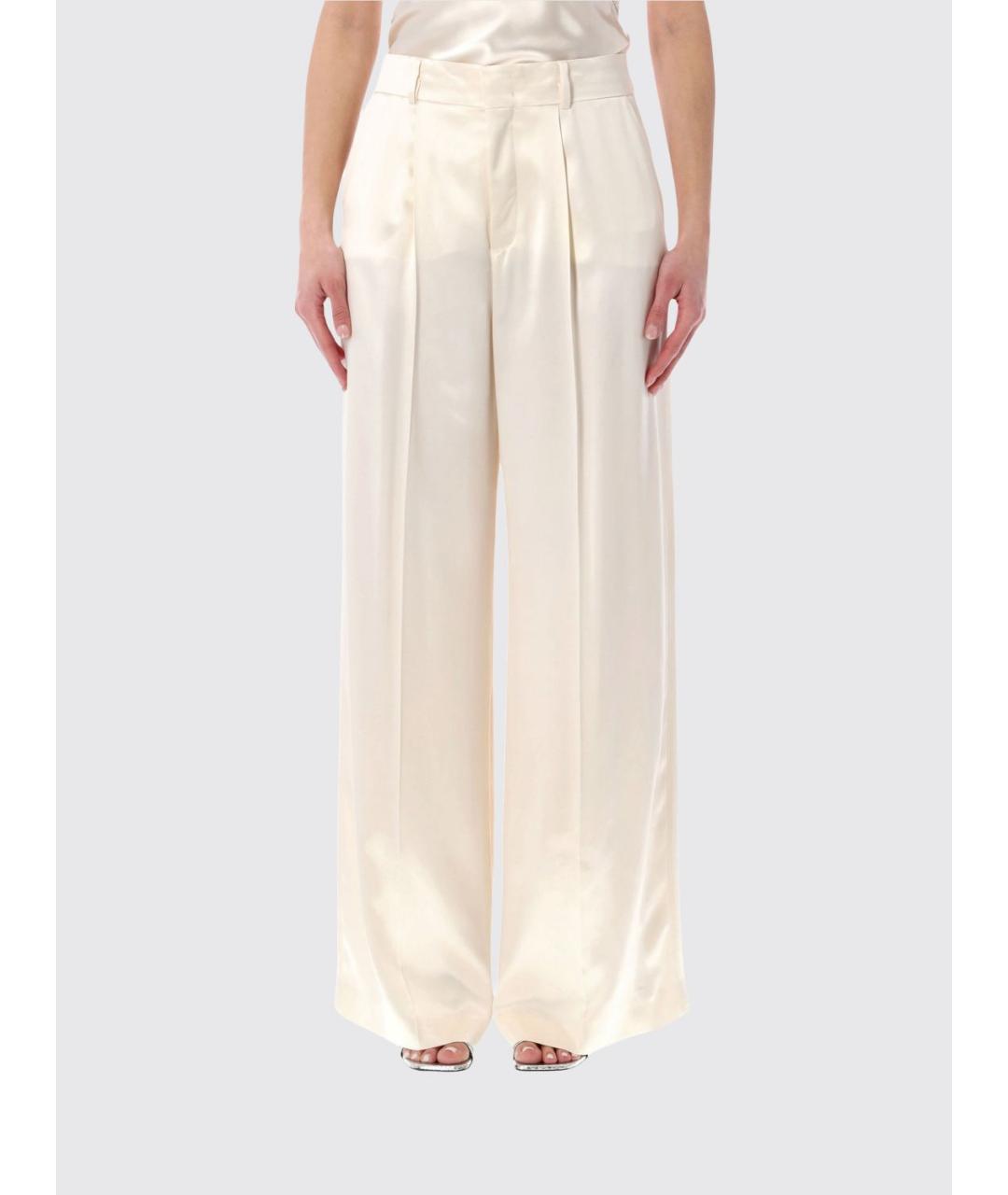 ALBERTA FERRETTI Бежевые вискозные прямые брюки, фото 2