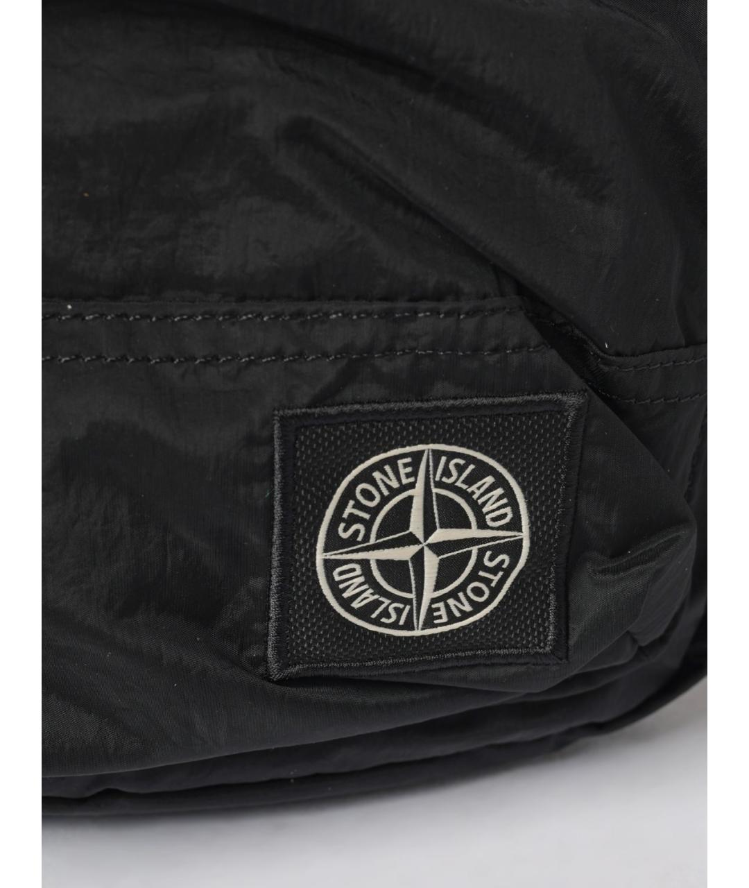STONE ISLAND Черная сумка на плечо из искусственной кожи, фото 3