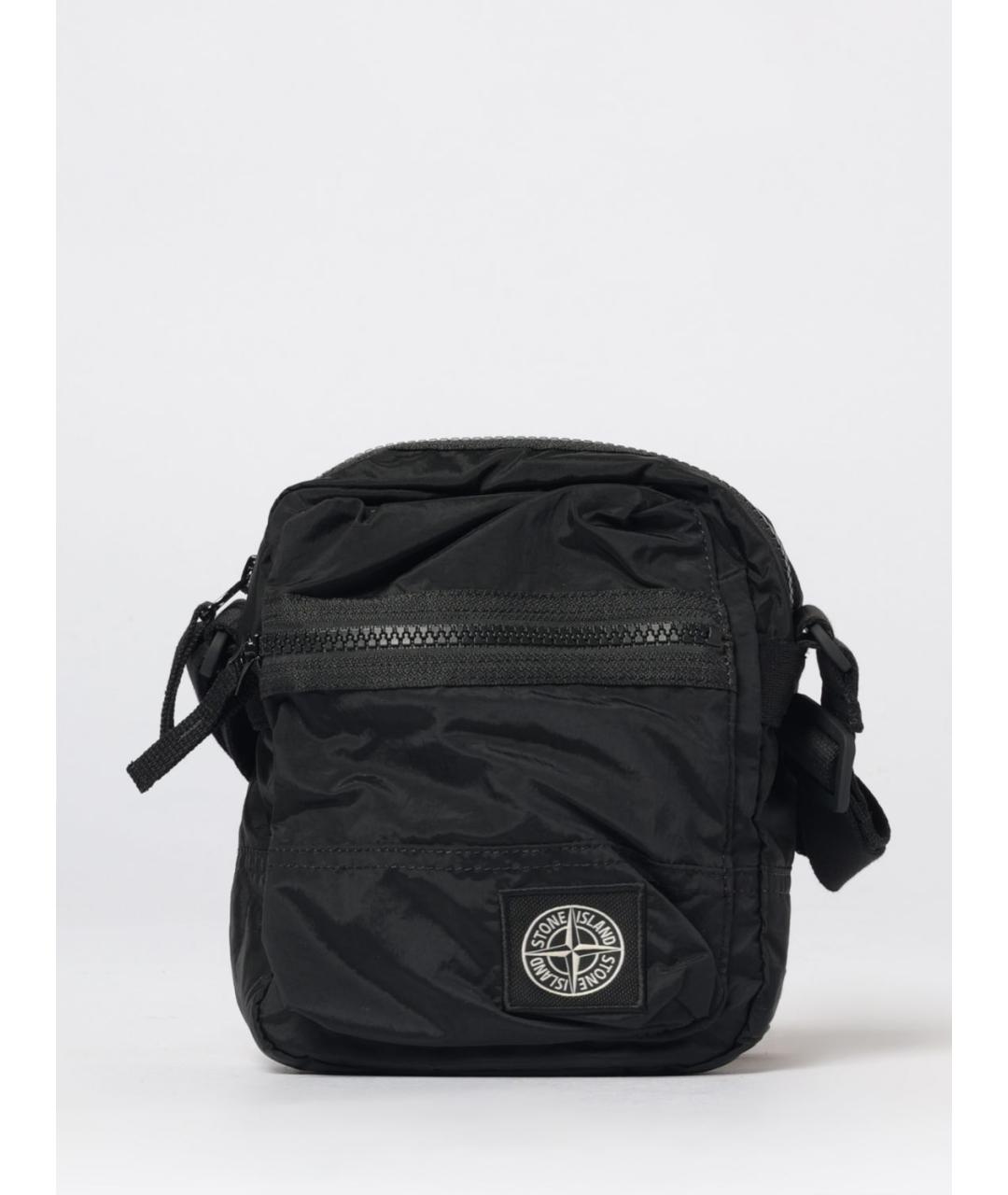 STONE ISLAND Черная сумка на плечо из искусственной кожи, фото 4