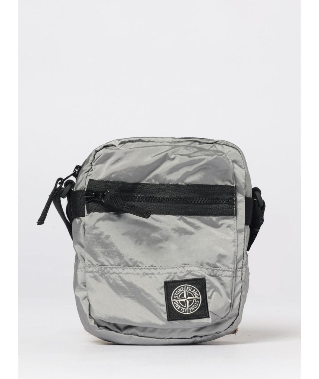 STONE ISLAND Серая сумка на плечо из искусственной кожи, фото 4