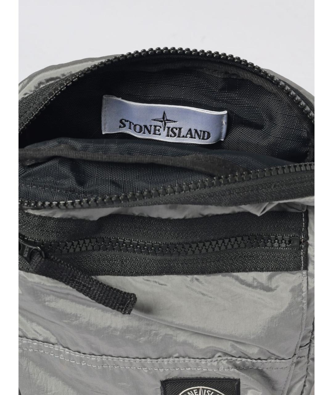 STONE ISLAND Серая сумка на плечо из искусственной кожи, фото 3