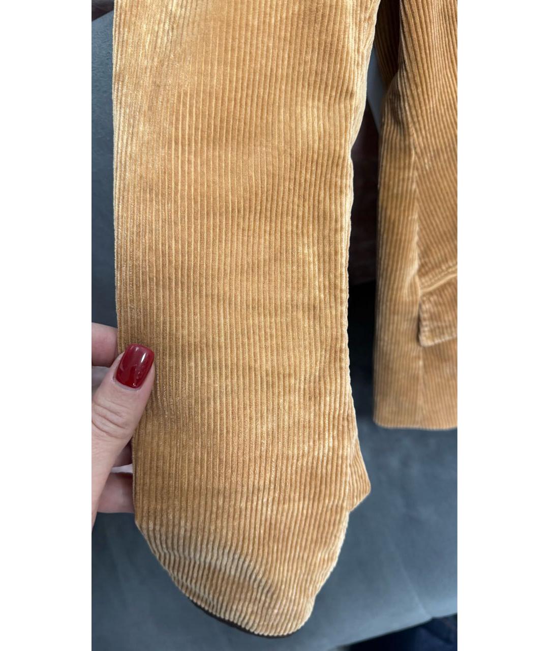 RALPH LAUREN Коричневый хлопко-эластановый жакет/пиджак, фото 4