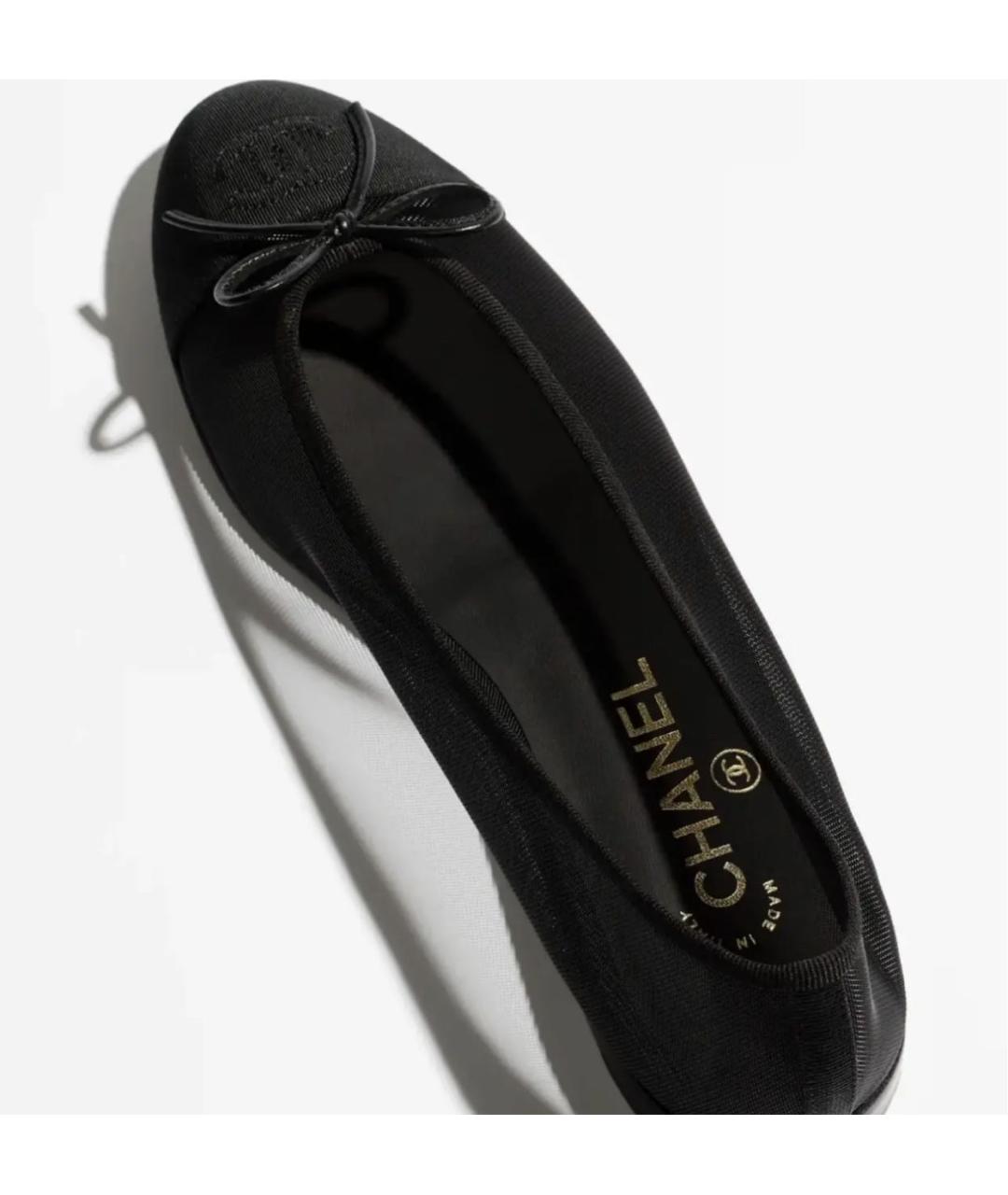 CHANEL Черные текстильные балетки, фото 6