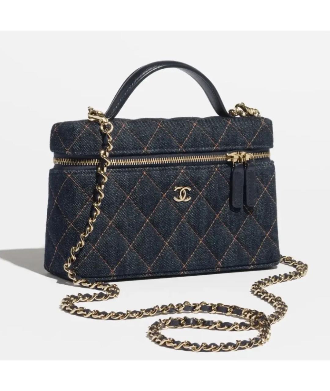 CHANEL Темно-синяя деним сумка через плечо, фото 2