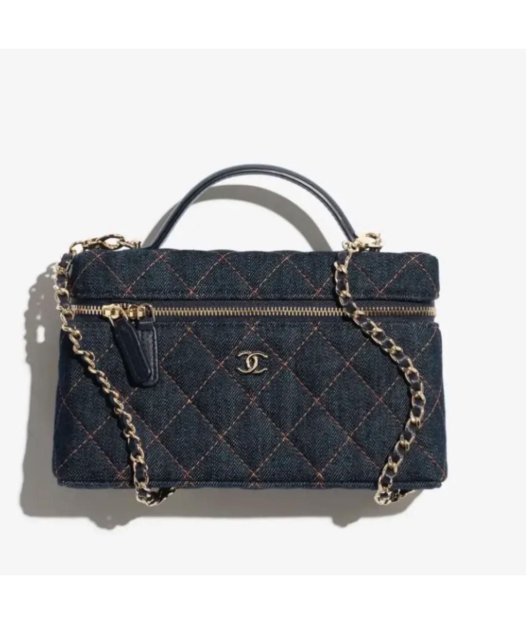 CHANEL Темно-синяя деним сумка через плечо, фото 8