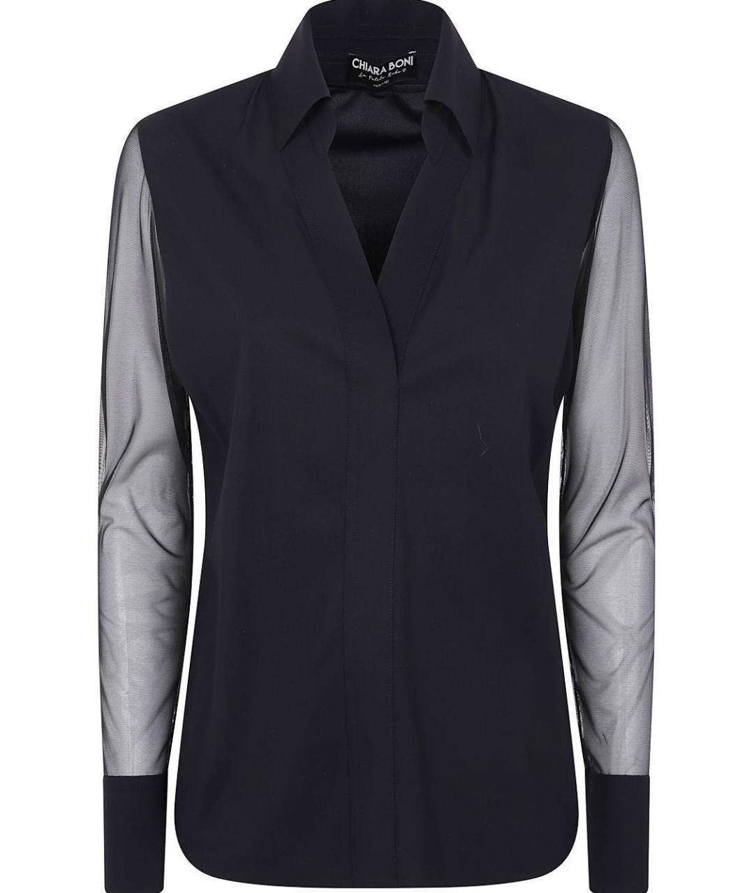 CHIARA BONI Черная полиамидовая рубашка, фото 4