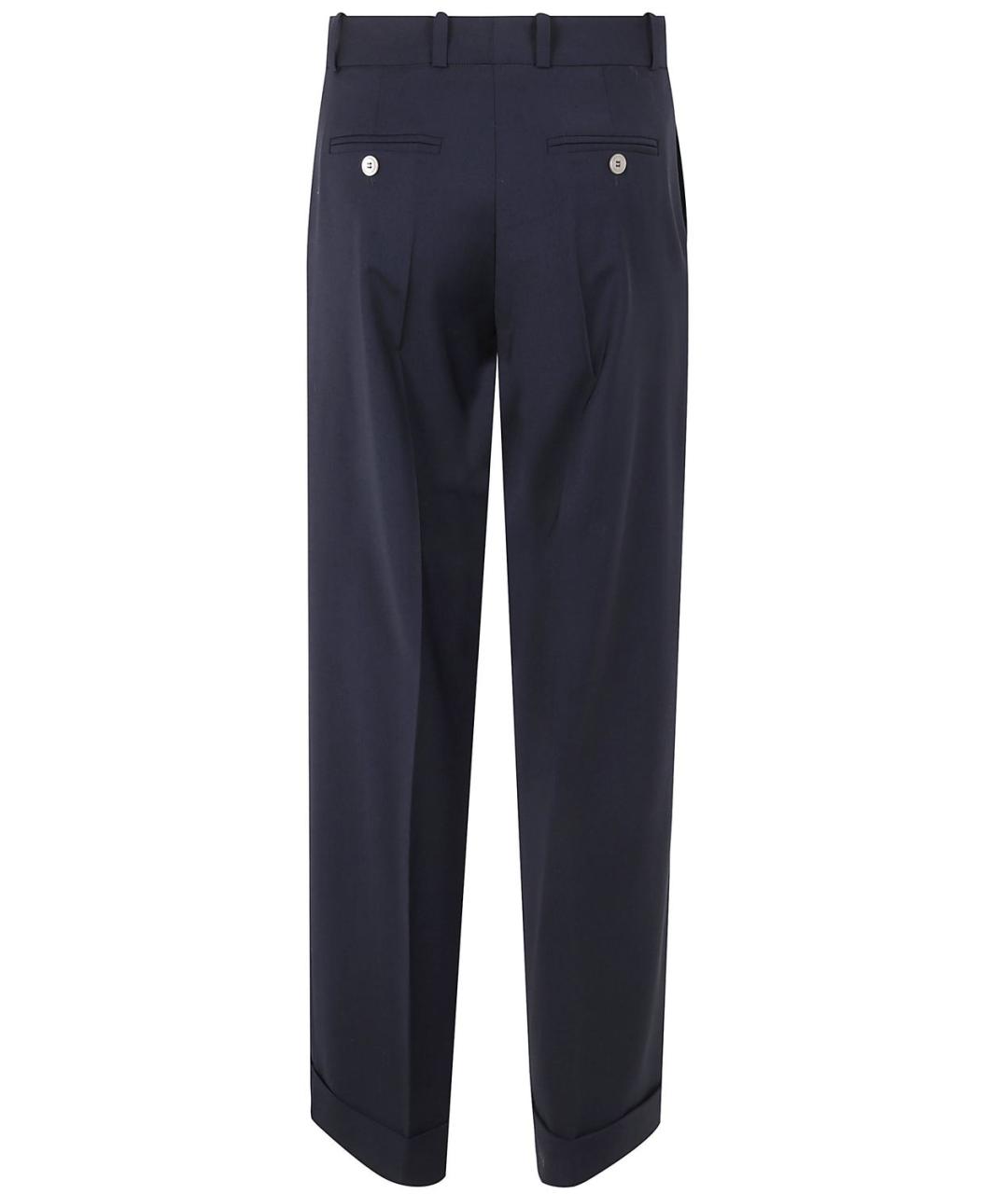 KILTIE Синие шерстяные прямые брюки, фото 2