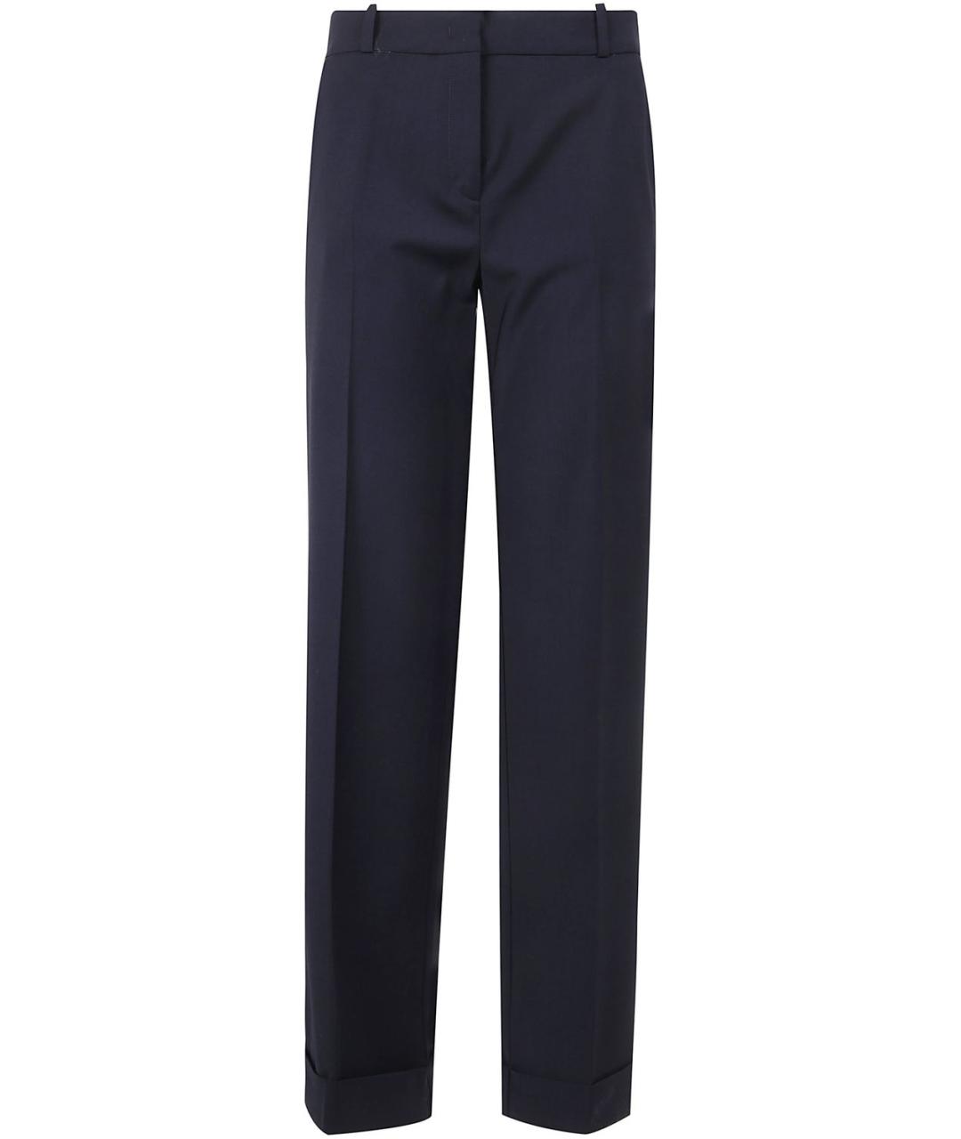 KILTIE Синие шерстяные прямые брюки, фото 1