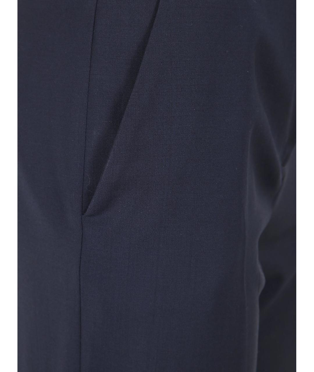 KILTIE Синие шерстяные прямые брюки, фото 3