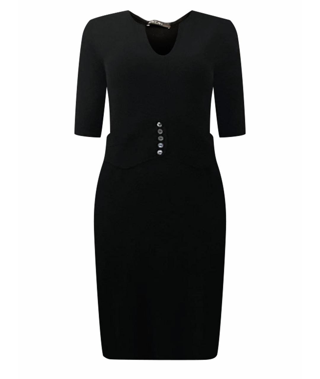 MARC CAIN Черное хлопко-эластановое платье, фото 1