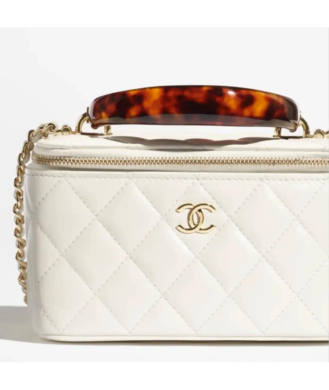 CHANEL Белая кожаная сумка через плечо, фото 2