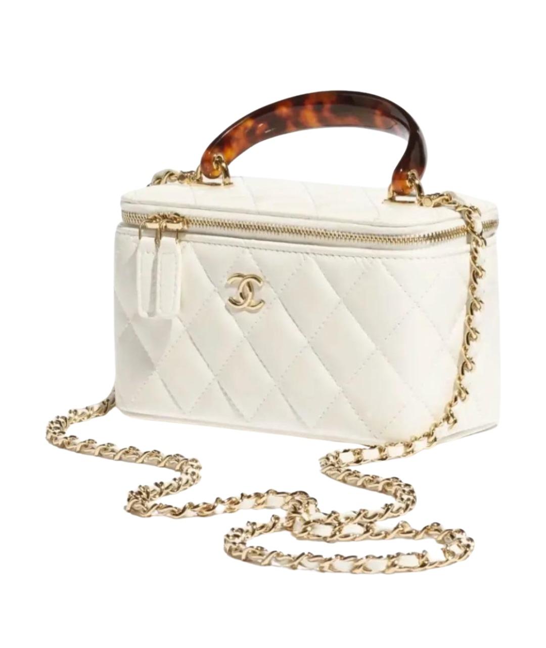 CHANEL Белая кожаная сумка через плечо, фото 1