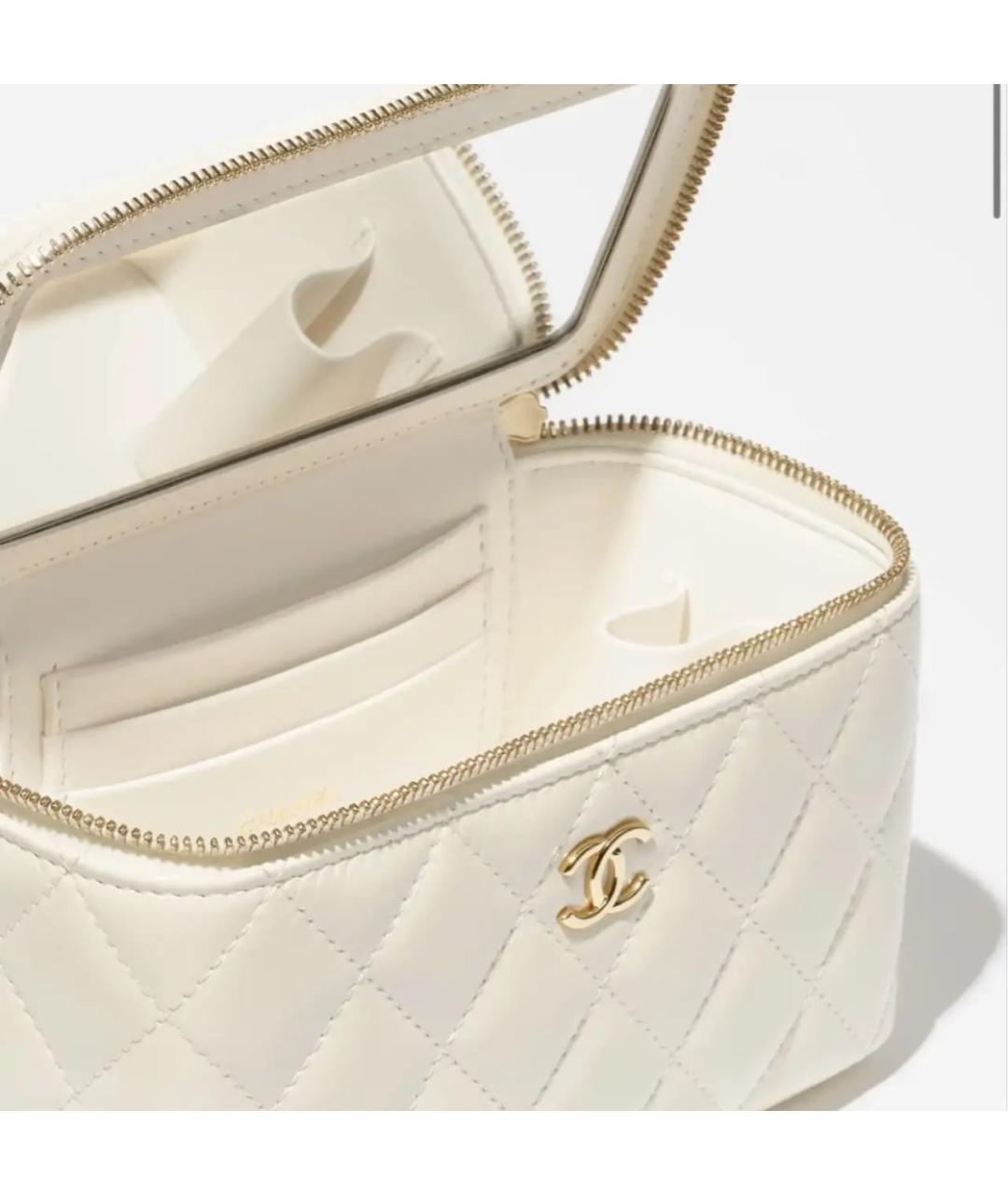 CHANEL Белая кожаная сумка через плечо, фото 3
