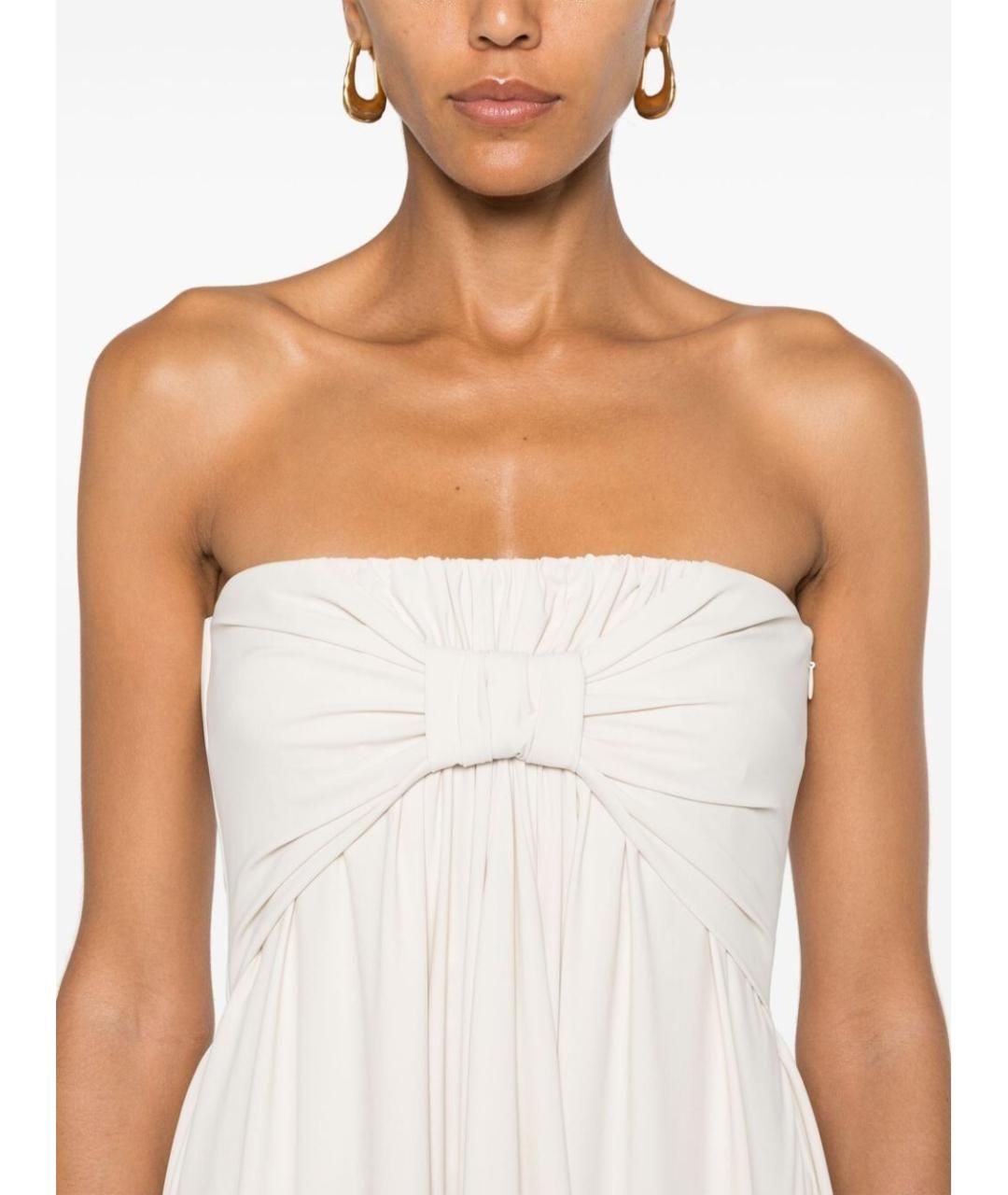 CHIARA BONI Белое полиамидовое вечернее платье, фото 5