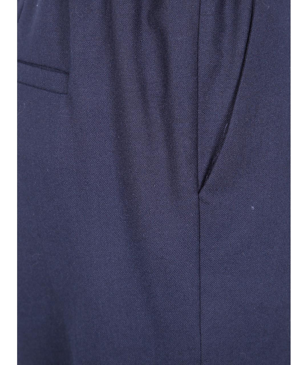 KILTIE Синие шерстяные прямые брюки, фото 3