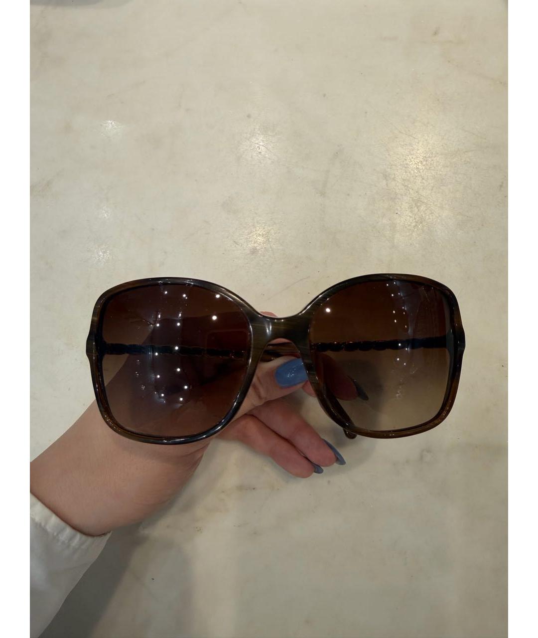 CHANEL Коричневые пластиковые солнцезащитные очки, фото 6