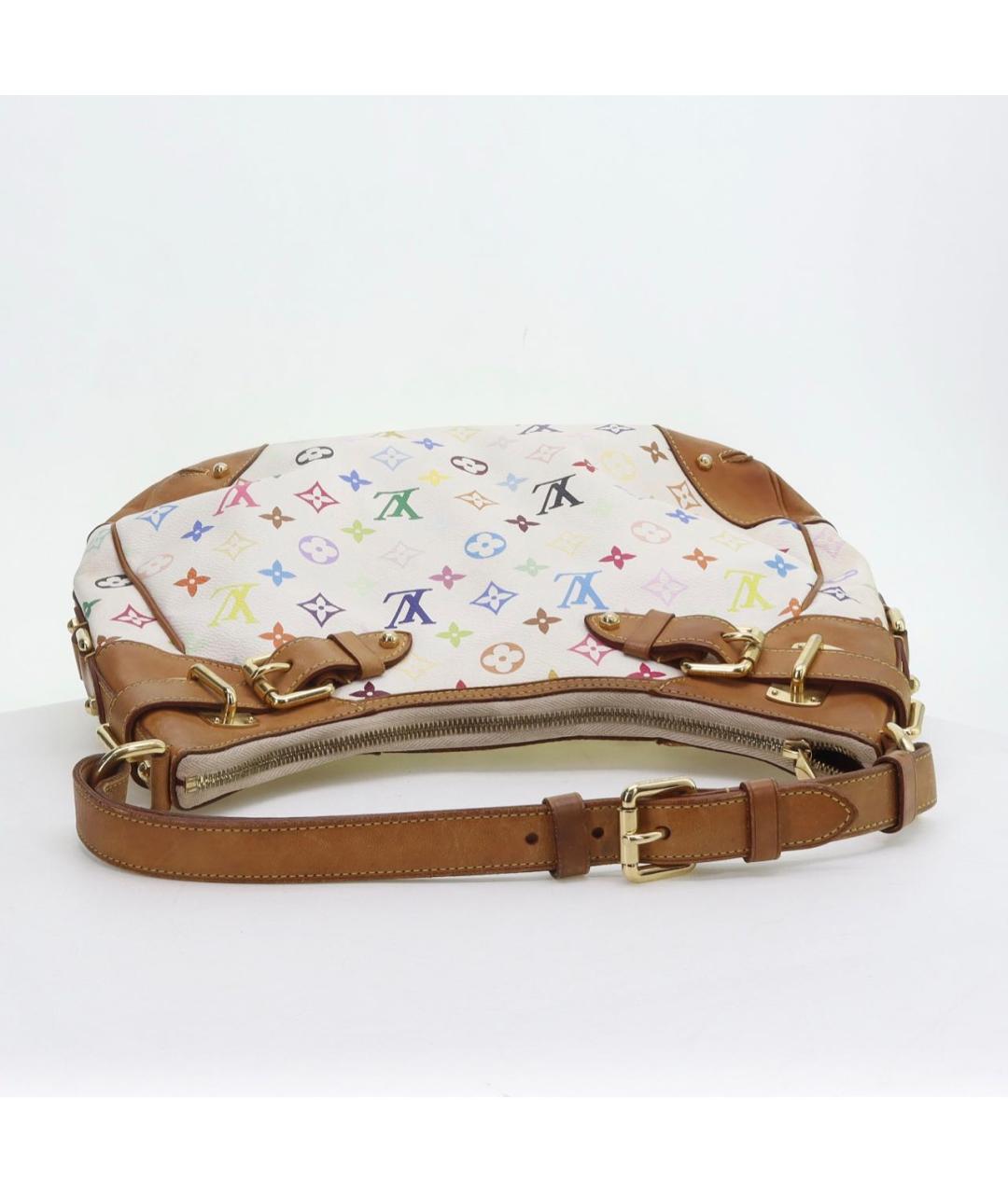 LOUIS VUITTON Белая кожаная сумка с короткими ручками, фото 6