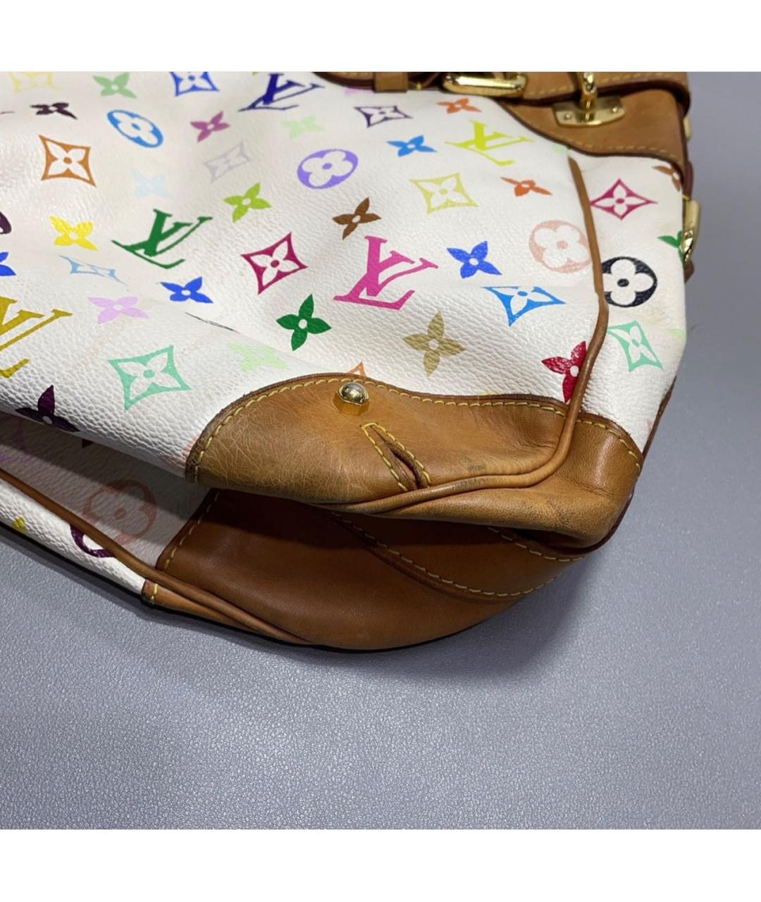 LOUIS VUITTON Белая кожаная сумка с короткими ручками, фото 5