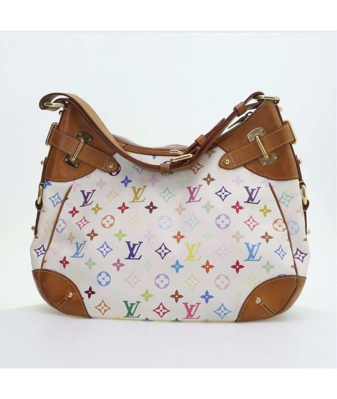 LOUIS VUITTON Белая кожаная сумка с короткими ручками, фото 3