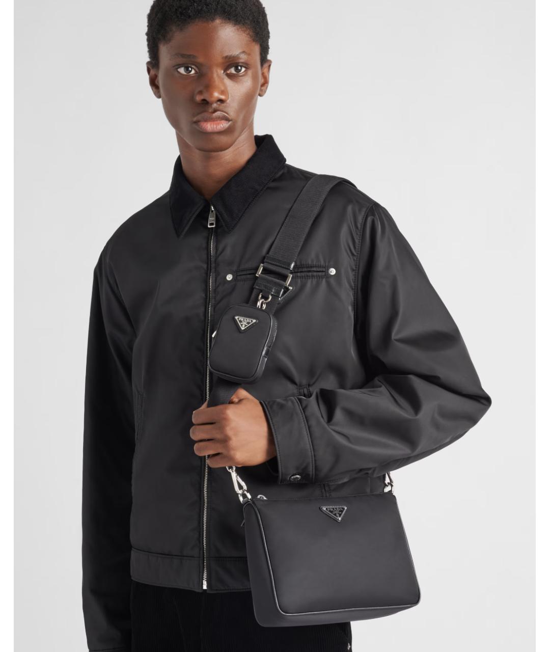 PRADA Черная синтетическая сумка на плечо, фото 7
