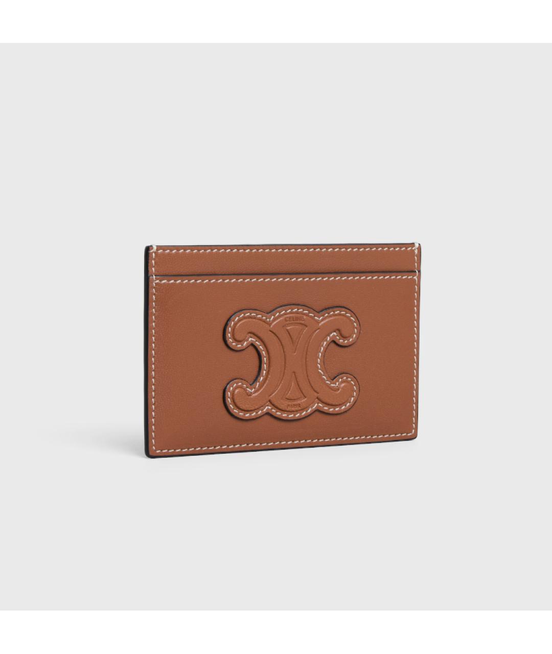 CELINE Коричневый кожаный кардхолдер, фото 2