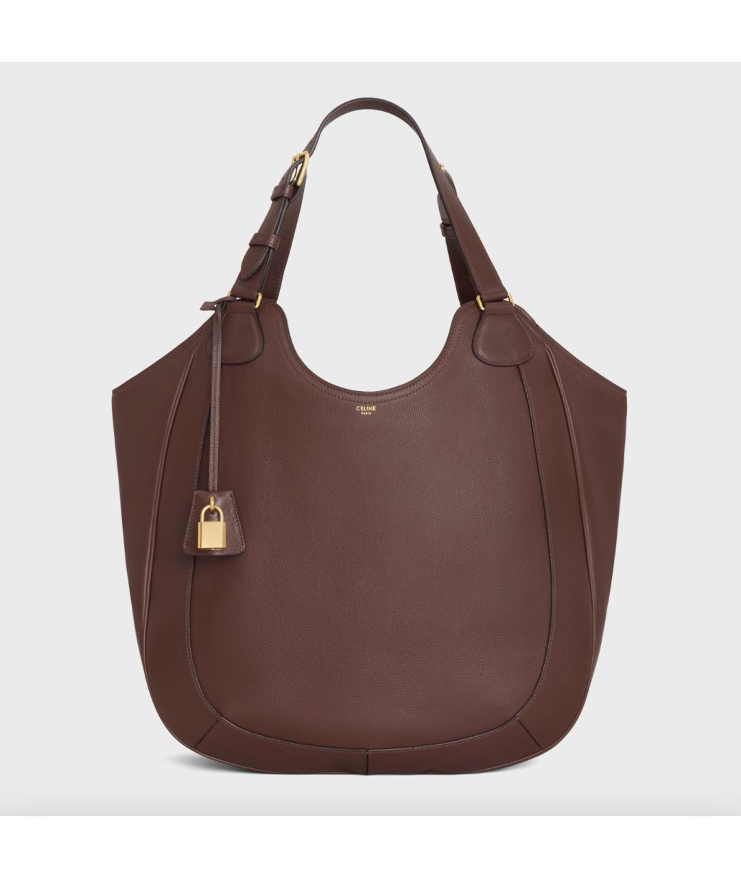 CELINE Коричневая кожаная сумка тоут, фото 5
