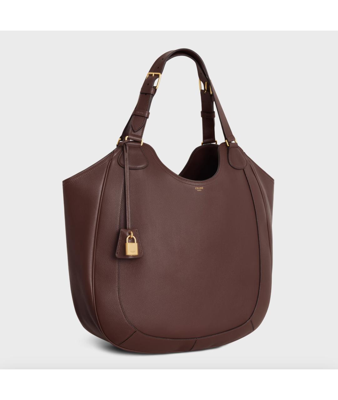 CELINE Коричневая кожаная сумка тоут, фото 2