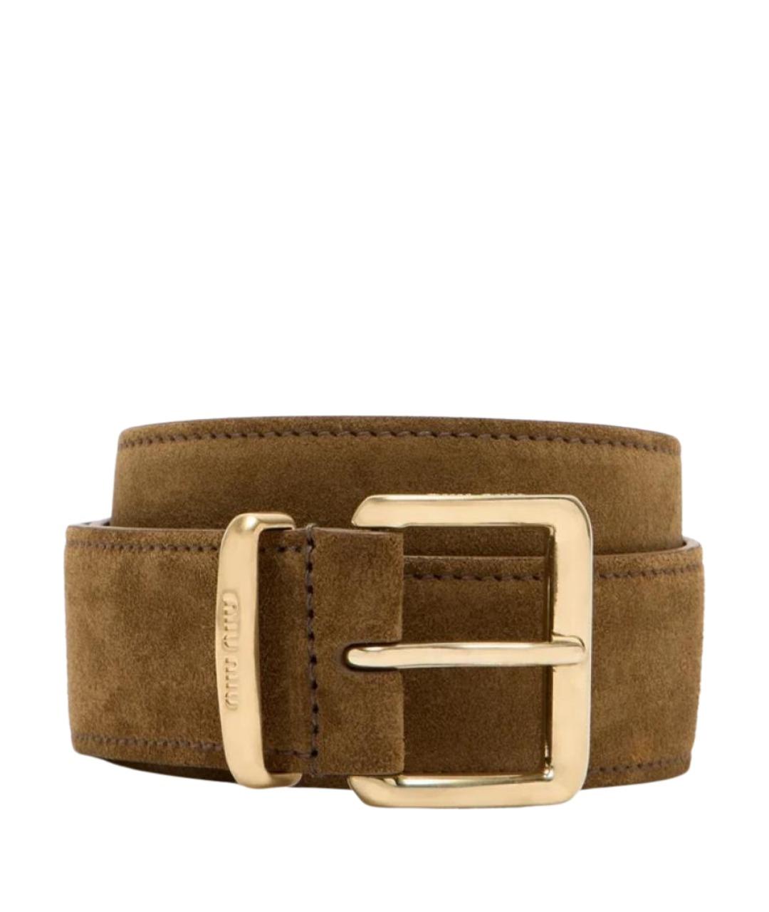 MIU MIU Хаки замшевый ремень, фото 1