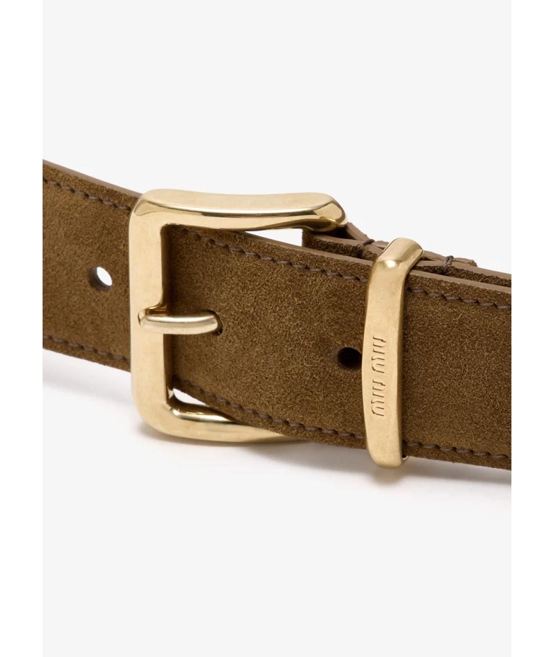 MIU MIU Хаки замшевый ремень, фото 2