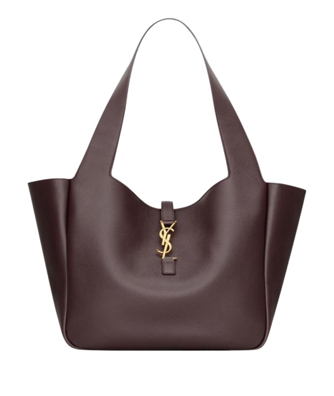 SAINT LAURENT Фиолетовая кожаная сумка тоут, фото 1