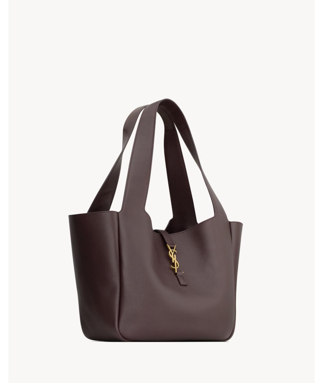 SAINT LAURENT Фиолетовая кожаная сумка тоут, фото 5