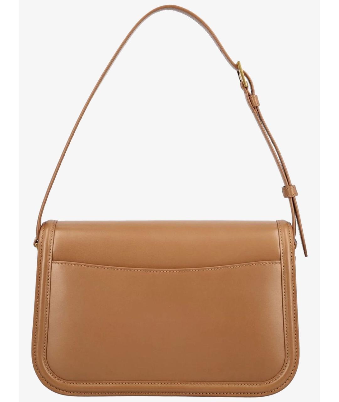 SAINT LAURENT Бежевая кожаная сумка через плечо, фото 2