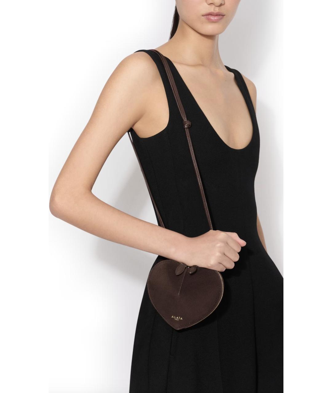 ALAIA Коричневая замшевая сумка через плечо, фото 4