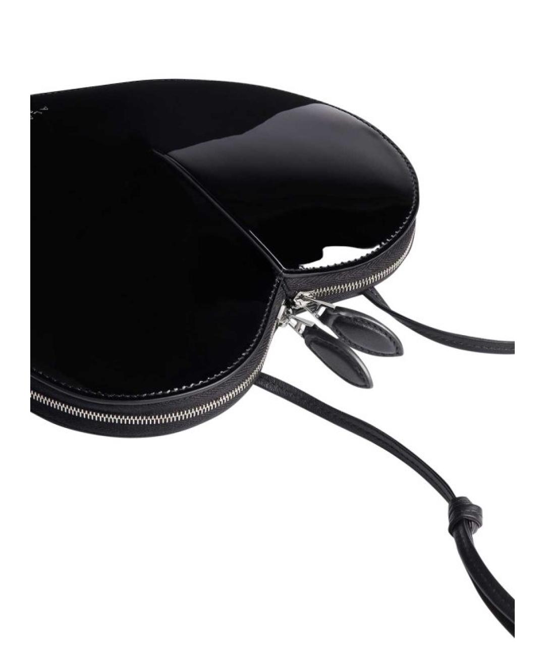 ALAIA Черная сумка через плечо из лакированной кожи, фото 5