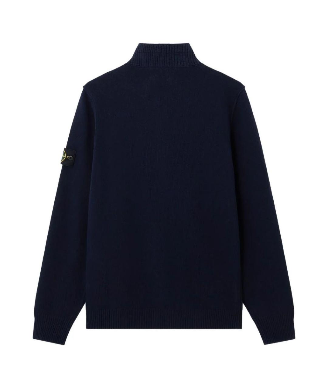 STONE ISLAND Темно-синий шерстяной джемпер / свитер, фото 2