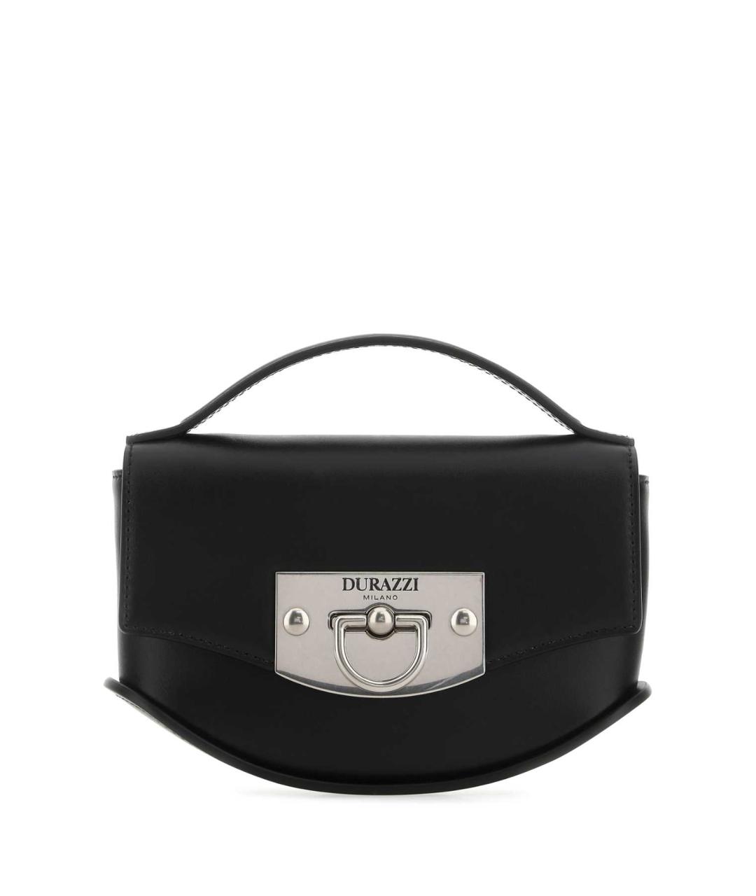 DURAZZI Черная кожаная сумка с короткими ручками, фото 1
