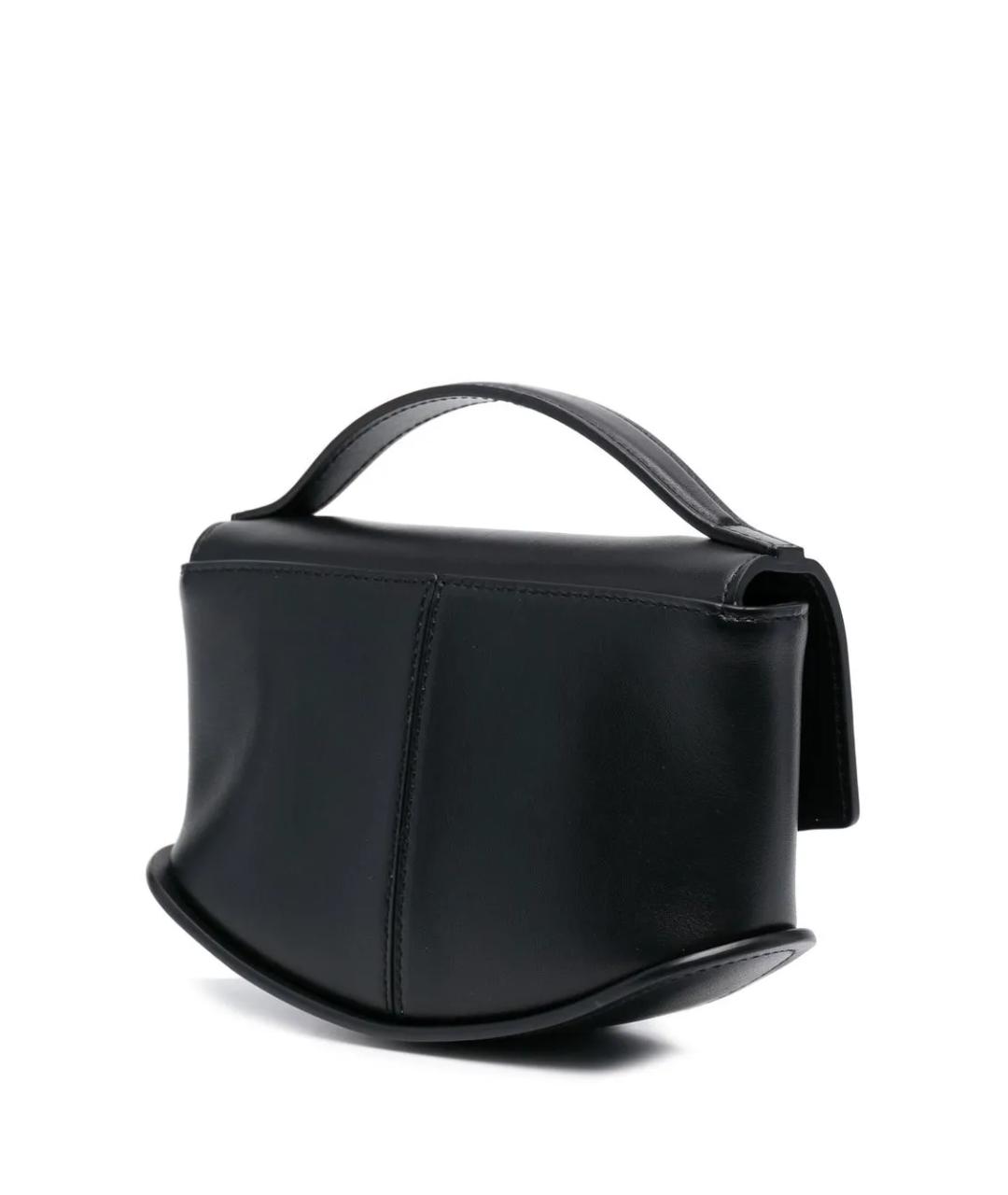 DURAZZI Черная кожаная сумка с короткими ручками, фото 3