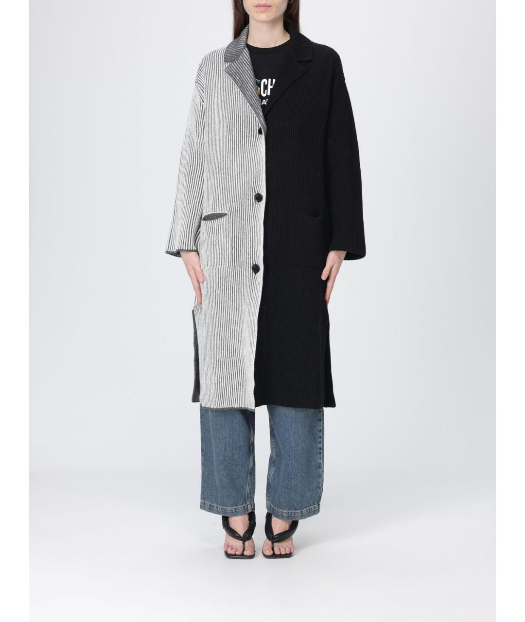 MOSCHINO JEANS Черное шерстяное пальто, фото 2