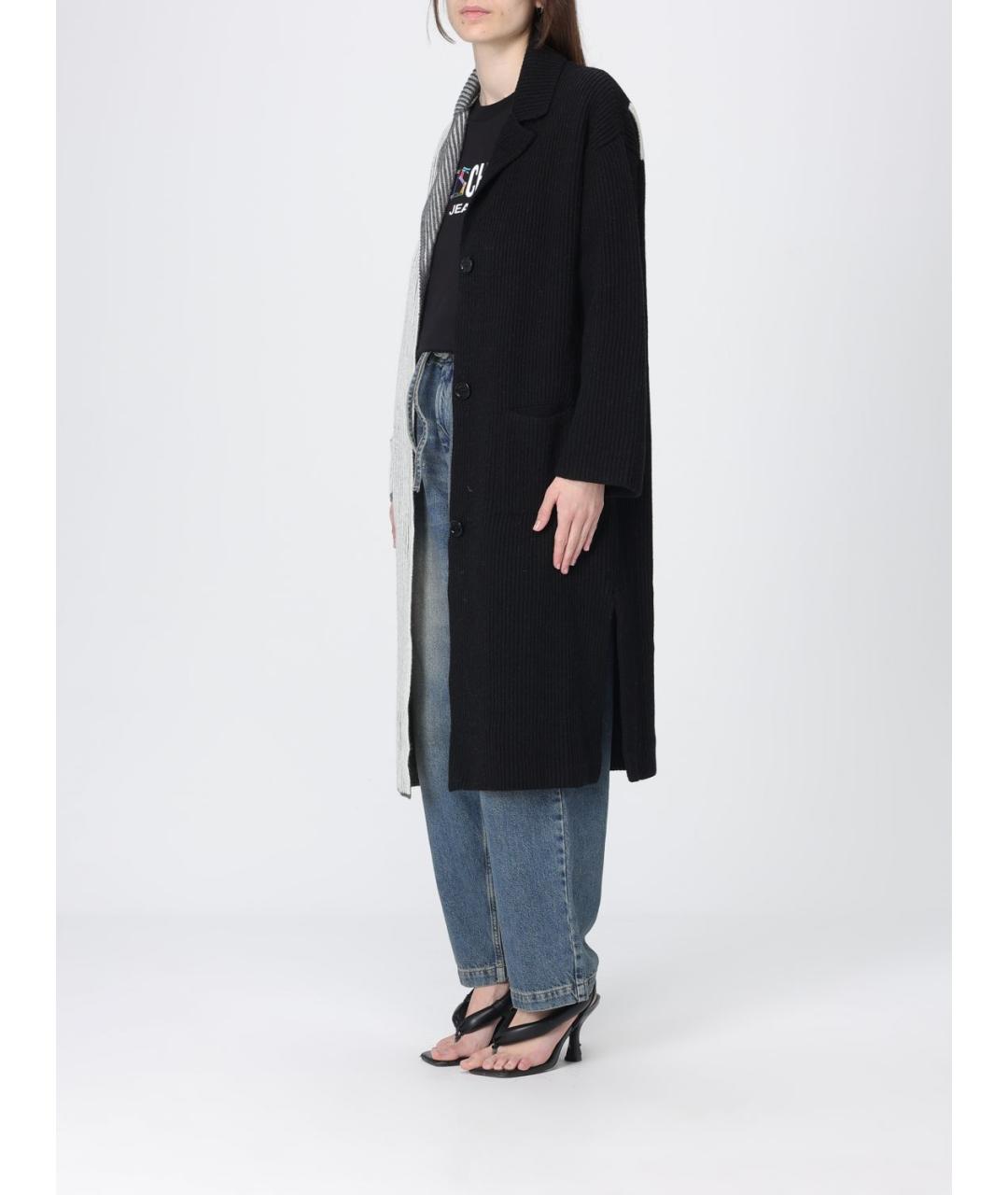 MOSCHINO JEANS Черное шерстяное пальто, фото 4