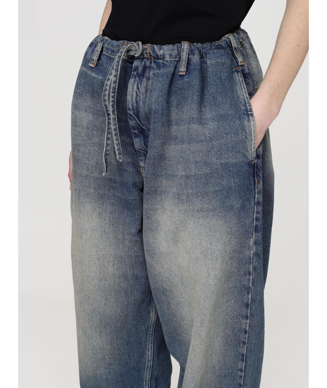 MOSCHINO JEANS Синие хлопковые прямые джинсы, фото 3