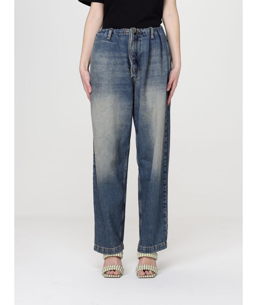 MOSCHINO JEANS Синие хлопковые прямые джинсы, фото 4