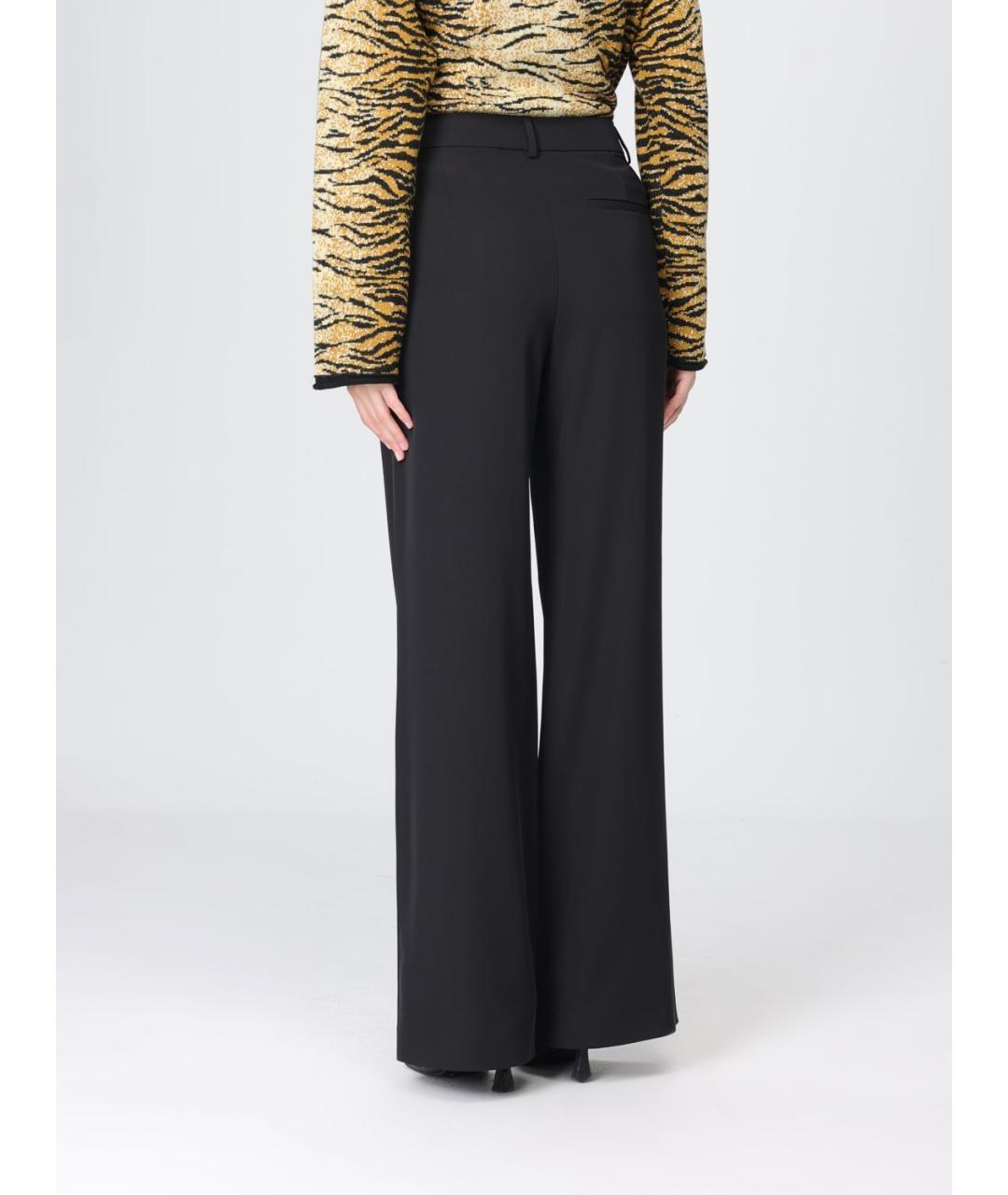 MOSCHINO JEANS Черные полиэстеровые прямые брюки, фото 2