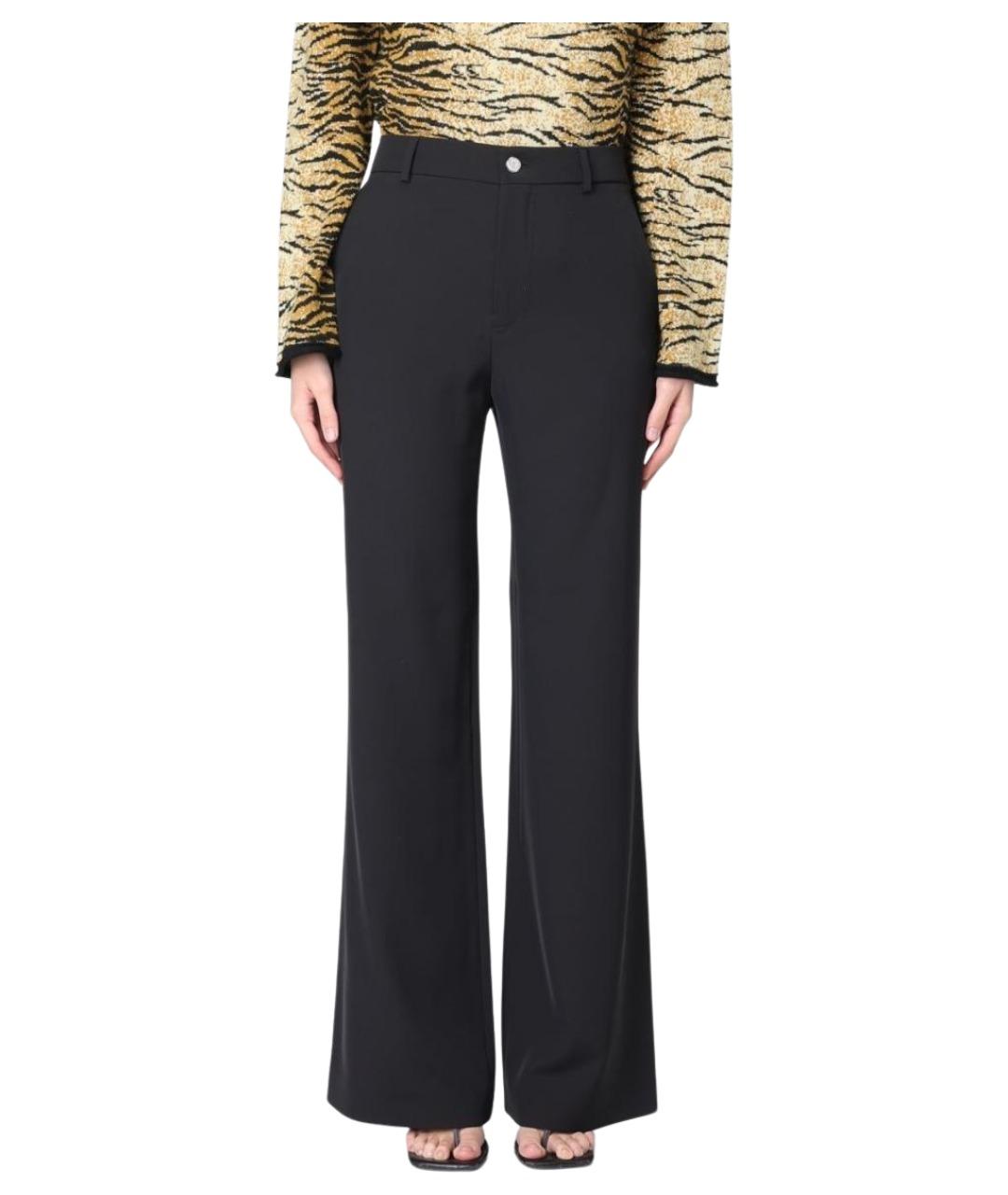 MOSCHINO JEANS Черные полиэстеровые прямые брюки, фото 1