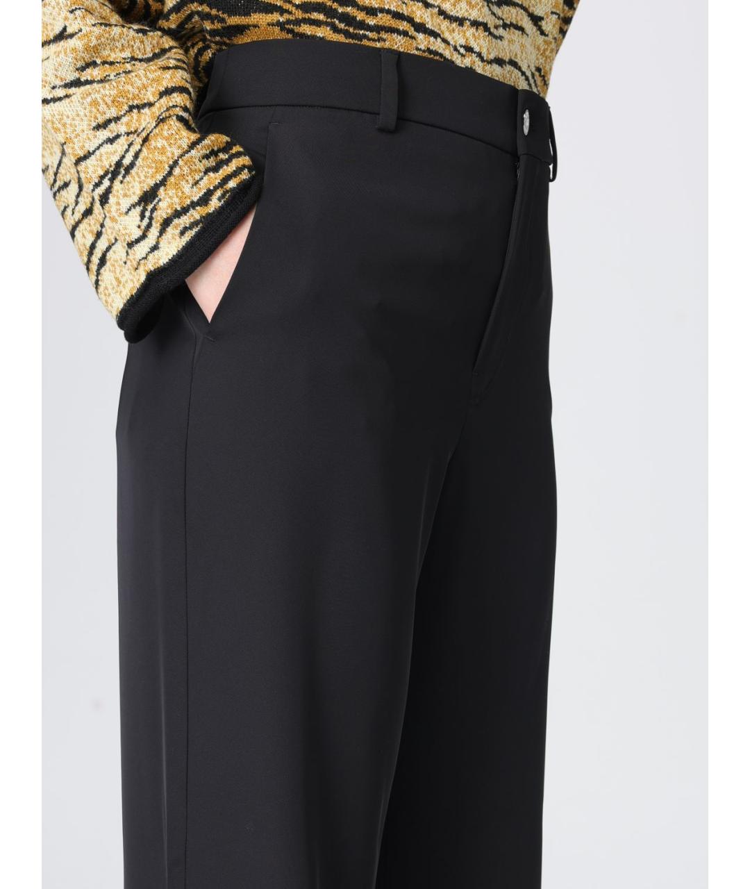 MOSCHINO JEANS Черные полиэстеровые прямые брюки, фото 3