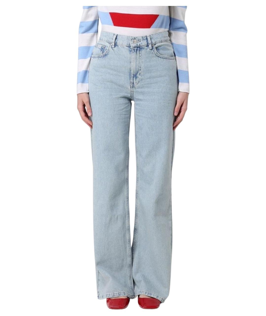 MOSCHINO JEANS Голубые хлопковые прямые джинсы, фото 1