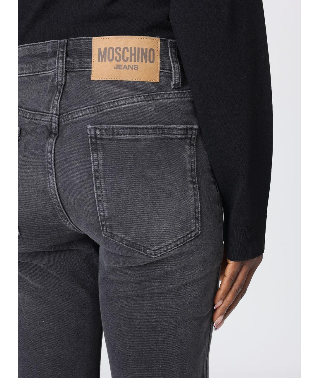 MOSCHINO JEANS Серые хлопковые джинсы слим, фото 3