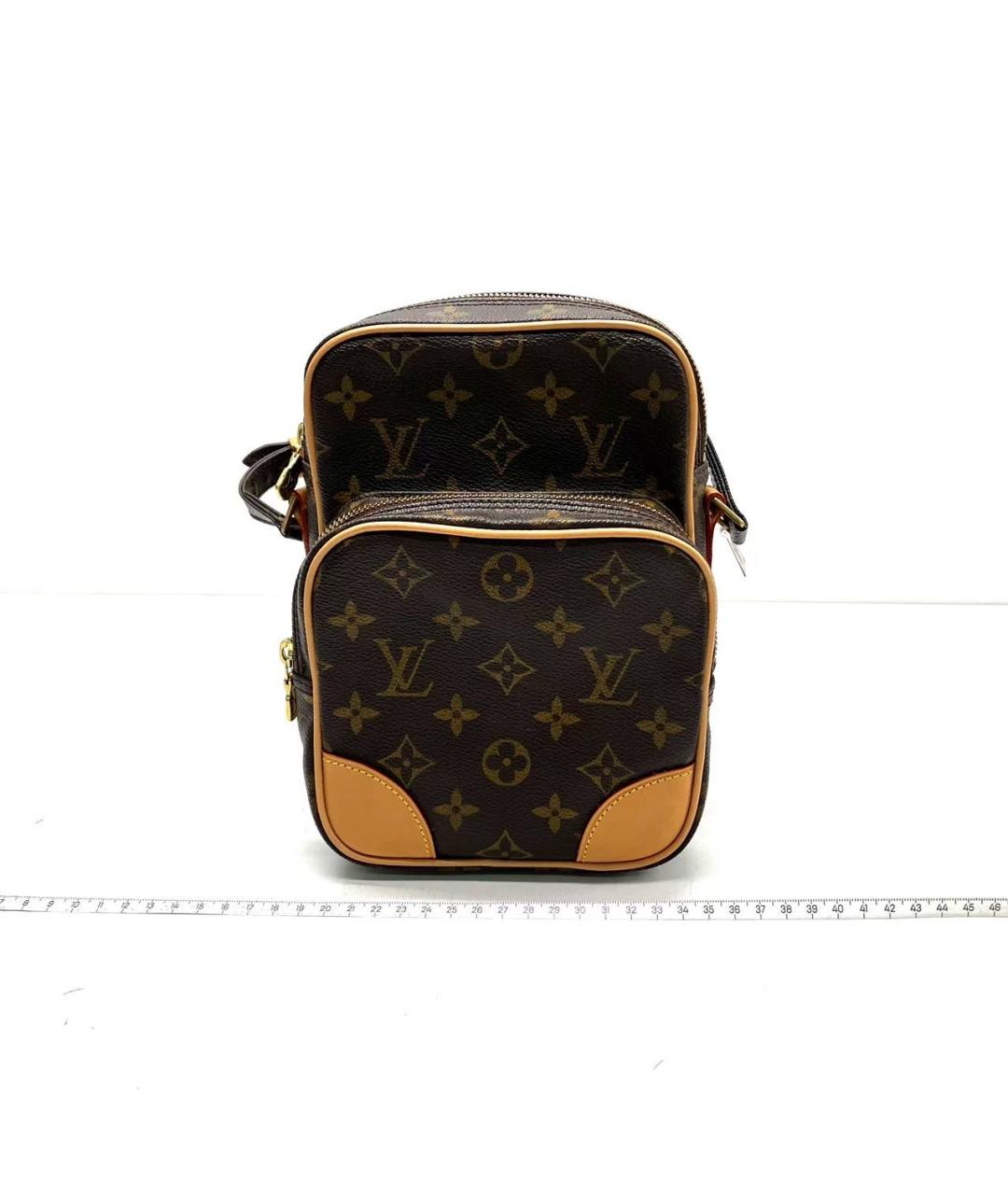 LOUIS VUITTON Коричневая кожаная сумка на плечо, фото 10