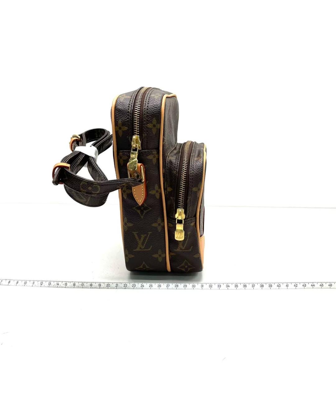 LOUIS VUITTON Коричневая кожаная сумка на плечо, фото 6